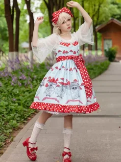 Sweet Lolita Dress Polyester Bows Bowknot Sweet Lolita Dress