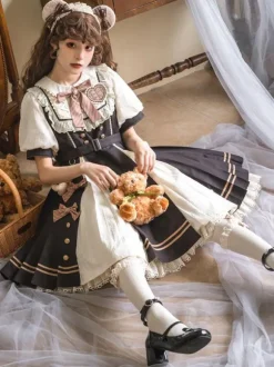 Sweet Lolita Dress Polyester Short Sleeves Dress Lolita Dress