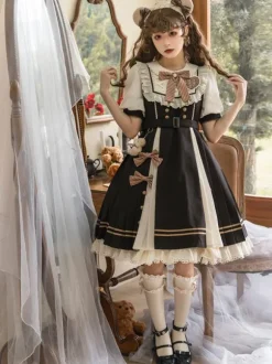 Sweet Lolita Dress Polyester Short Sleeves Dress Lolita Dress