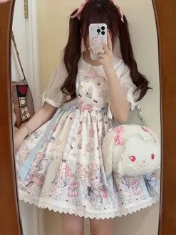 Sweet Lolita Dress Polyester Sleeveless Sweet Jumper Lolita Dress