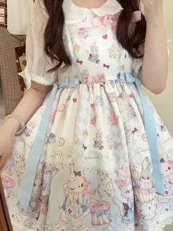 Sweet Lolita Dress Polyester Sleeveless Sweet Jumper Lolita Dress