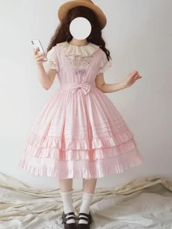 Sweet Lolita Dress Polyester Sleeveless Jumper Dress