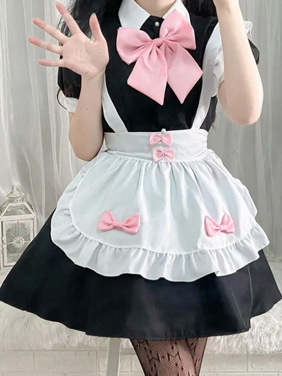 Sweet Lolita Dress Polyester Short Sleeves Dress