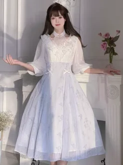 Sweet Lolita Dress Polyester 3/4 Length Sleeves Dress Sweet Lolita Dress