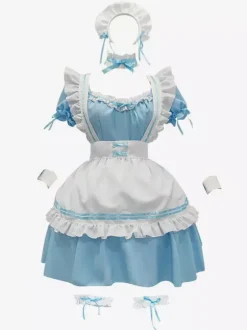 Sweet Lolita Dress Polyester Short Sleeves Dress