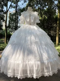 Sweet Lolita Dress Polyester Short Sleeves Lolita Dress