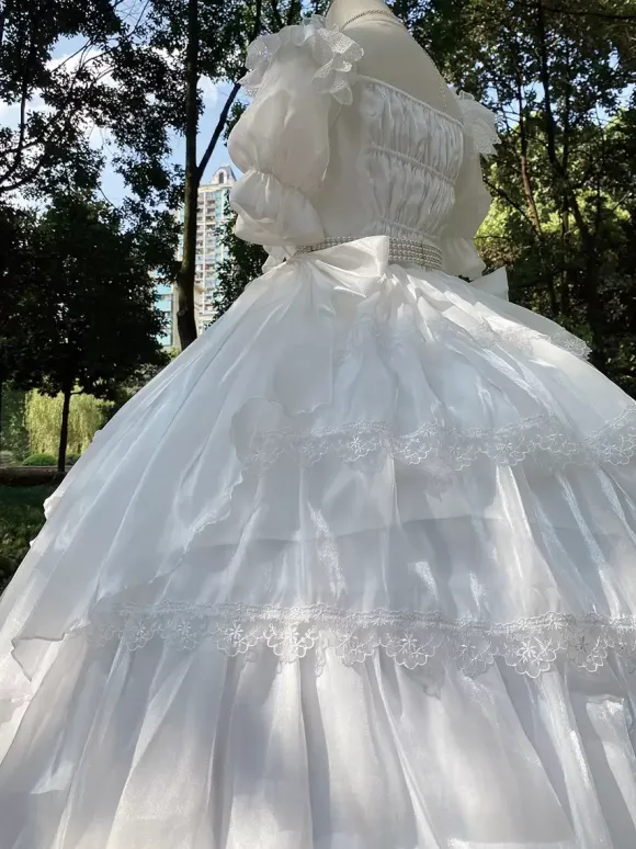 Sweet Lolita Dress Polyester Short Sleeves Lolita Dress