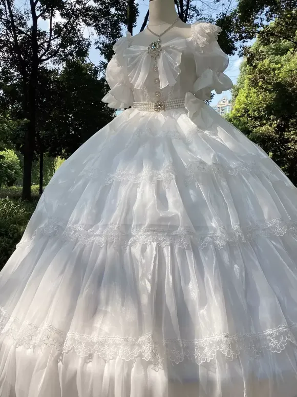 Sweet Lolita Dress Polyester Short Sleeves Lolita Dress