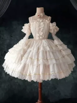 Sweet Lolita Dress Wedding JSK Polyester Short Sleeves Sweet Ballet Lolita Dress