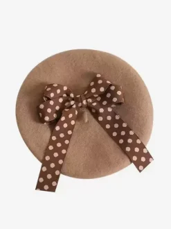 Sweet Lolita Hat Bows Accessory Color Block Polka Dot Polyester Burgundy Lolita Accessories