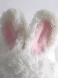 Sweet Lolita Hat White Rabbit Ears Pom Poms Plush Warm Lolita Accessories