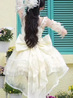 Sweet Lolita Jsk Dress Glaze Fantasy Sleeveless Ruffle Embroidery Bowknot 4 Colors