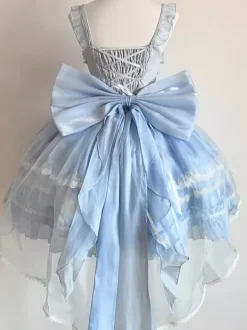 Sweet Lolita Jsk Dress Glaze Fantasy Sleeveless Ruffle Embroidery Bowknot 4 Colors
