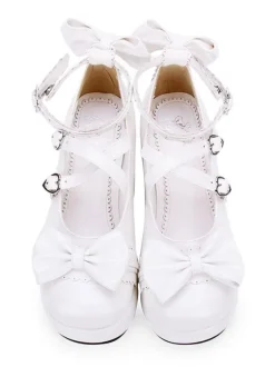 Sweet Lolita Shoes Bow Strappy Buckle Platform Lolita Footwear