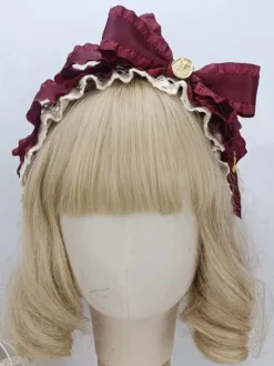 Sweet Lolita Accessories Cameo Pink Ruffles Bows Headwear Miscellaneous
