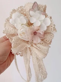 Sweet Lolita Accessories Ecru White Ruffles Flowers Polyester Headwear Miscellaneous
