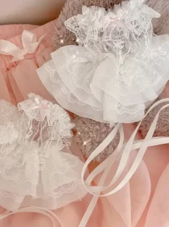 Sweet Lolita Accessories White Ruffles Lace Up Oversleeves Lace Miscellaneous