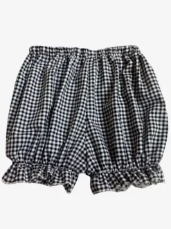 Sweet Lolita Bloomers Two-Toned Plaids Bows Cotton Lolita Shorts For Women