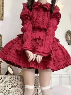 Sweet Lolita Blouses Ecru White Lolita Top Short Sleeves Pleated Ruffles Lolita Shirt