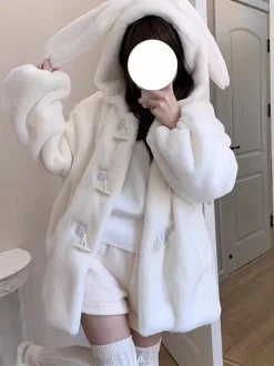 Sweet Lolita Coats Ecru White Overcoat Short Plush Fall Lolita Outwears