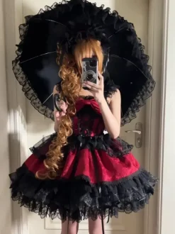 Sweet Lolita Dresses Back Bow Bandage JSK Short Lolita Dress