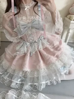 Sweet Lolita Dresses Back Bow Bandage JSK Short Lolita Dress