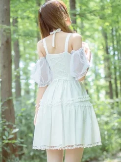 Sweet Lolita Dress Lace Ruffle Chiffon Lolita Jumper Skirt