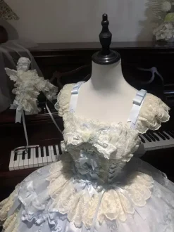 Sweet Lolita Dress Polyester Sleeveless Bows Sweet Jumper Skirt Pink Lolita Dress