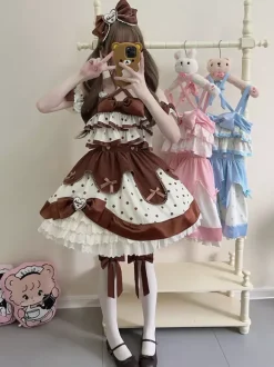 Sweet Lolita Dress Polyester Sleeveless Sweet Jumper Lolita Dress