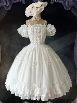 Sweet Lolita Dress Polyester Sleeveless Lolita Wedding Dress