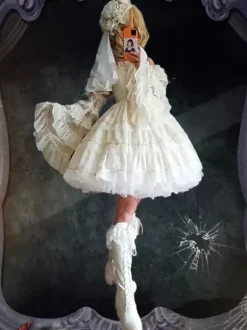 Sweet Lolita Dress Polyester Sleeveless Lolita Wedding Dress