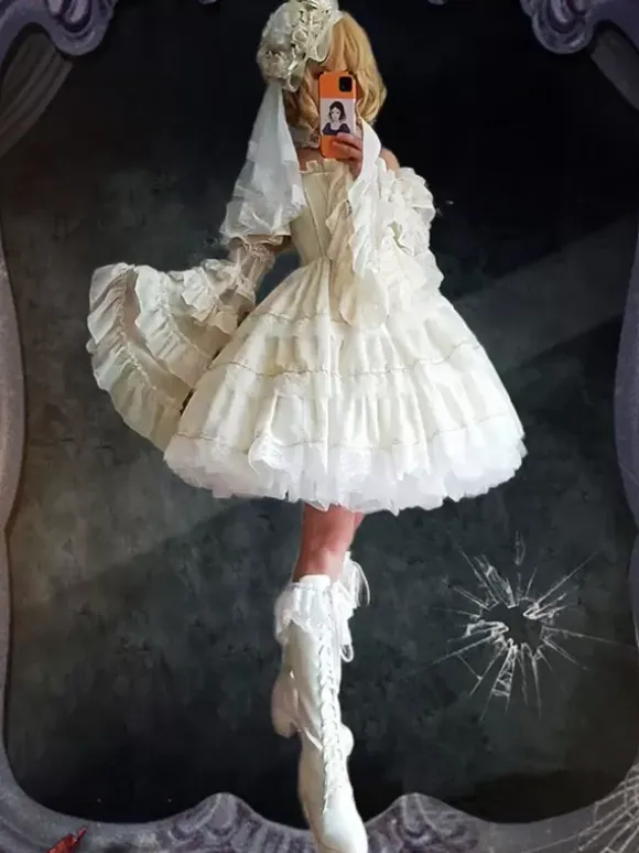 Sweet Lolita Dress Polyester Sleeveless Lolita Wedding Dress