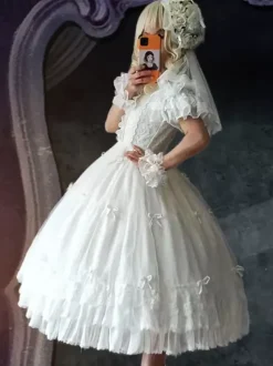 Sweet Lolita Dress Polyester Sleeveless Lolita Wedding Dress