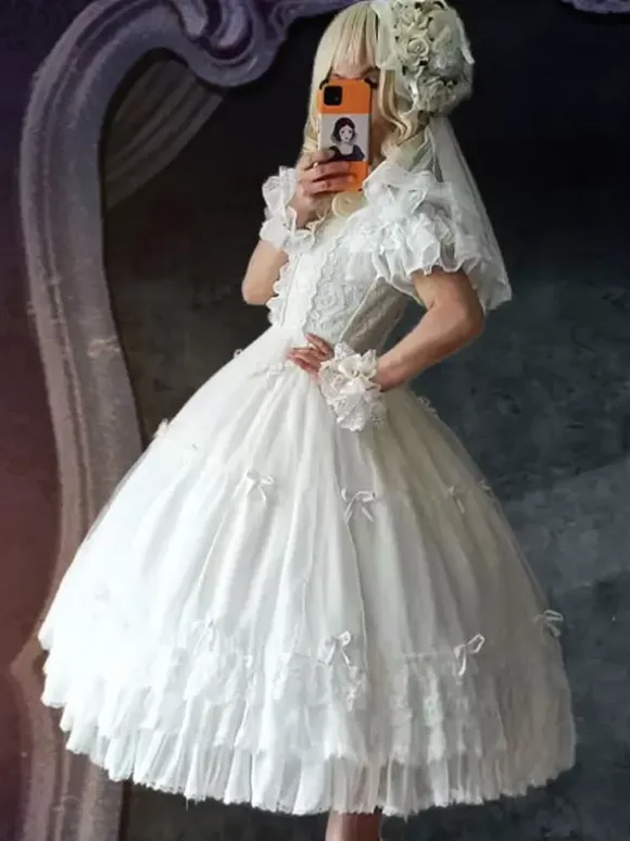 Sweet Lolita Dress Polyester Sleeveless Lolita Wedding Dress