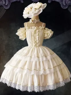 Sweet Lolita Dress Polyester Sleeveless Lolita Wedding Dress