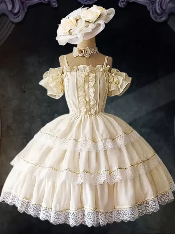 Sweet Lolita Dress Polyester Sleeveless Lolita Wedding Dress