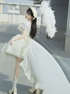 Sweet Lolita Dress Polyester Short Sleeves Dress