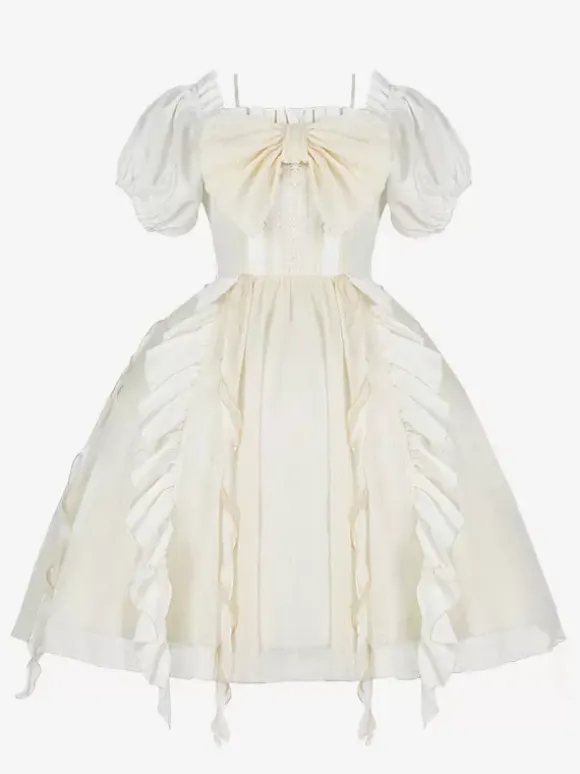 Sweet Lolita Dress Polyester Short Sleeves Dress