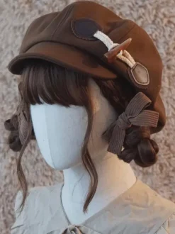 Sweet Lolita Hat Accessory Polyester Coffee Brown Lolita Accessories