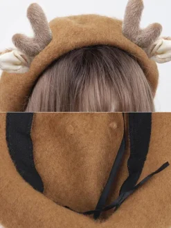 Sweet Lolita Hat Coffee Brown Accessory Polyester Lolita Accessories