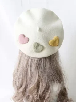 Sweet Lolita Hat Purple Accessory Hearts Pattern Polyester Lolita Accessories