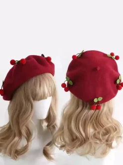 Sweet Lolita Hat Red Accessory Polyester Lolita Accessories