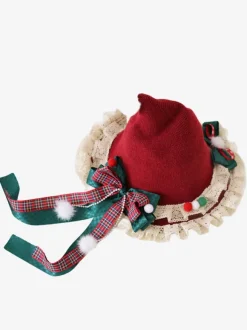 Sweet Lolita Hat Red Bows Accessory Color Block Polyester Lolita Accessories