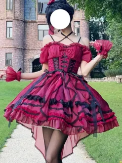Sweet Lolita Jsk Dress Glaze Fantasy Sleeveless Ruffle Embroidery Bowknot 4 Colors