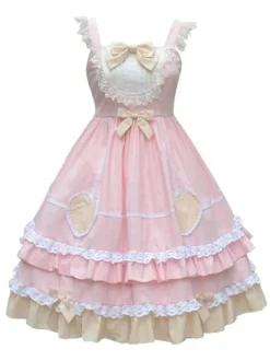 Sweet Lolita JSK Dress Neverland Bows Ruffles Lolita Jumper Skirts