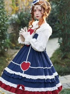 Sweet Lolita JSK Dress Neverland Bows Ruffles Lolita Jumper Skirts