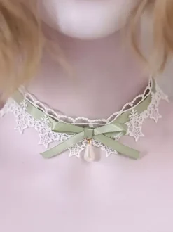 Sweet Lolita Necklace Bows Lace Choker