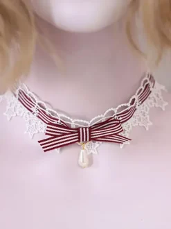 Sweet Lolita Necklace Bows Lace Choker