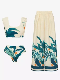 Swimsuits Cover-Ups Apricot Beach Summer Swimsuit Set