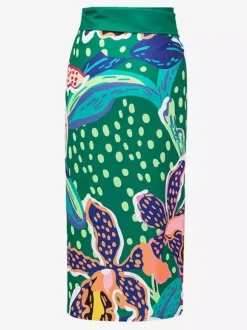 Swimsuits Cover-Ups Green Sexy Lace Up Backless Floral Print Swimsuit Set